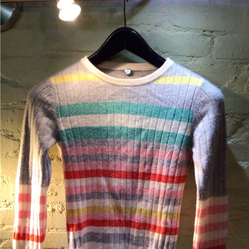 Margaret O Leary Cashmere Striped Multicolor Sweater